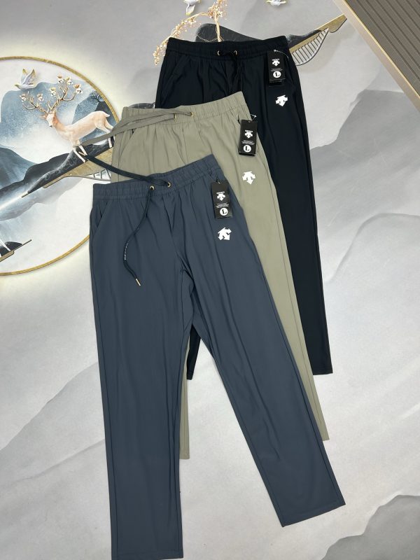 Premium Descente Pants Black Linen Breathable Luxury