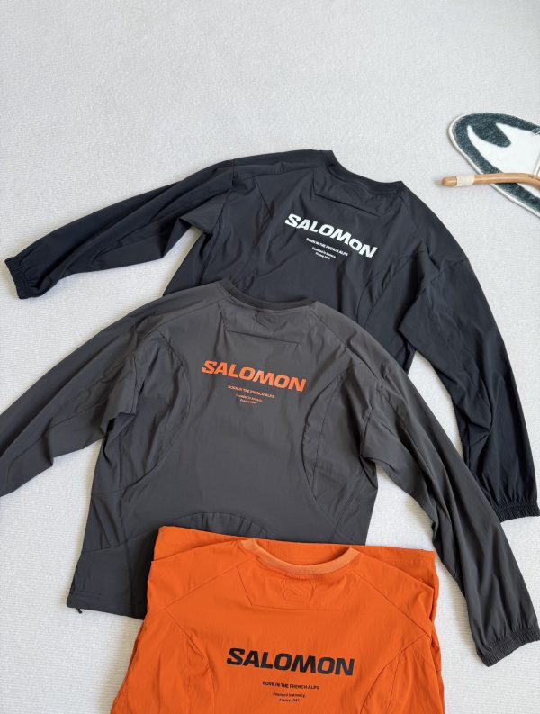 Premium Salomon Long Sleeves Black Nylon Elegant Style