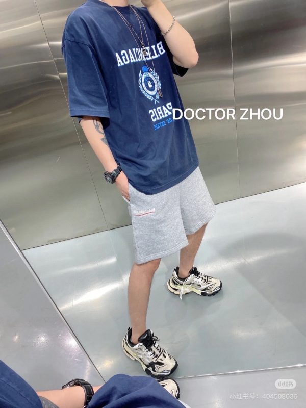 High Quality Balenciaga T-Shirt Navy Classic Style