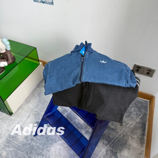 High Quality Adidas Coat Black Denim Casual Luxury