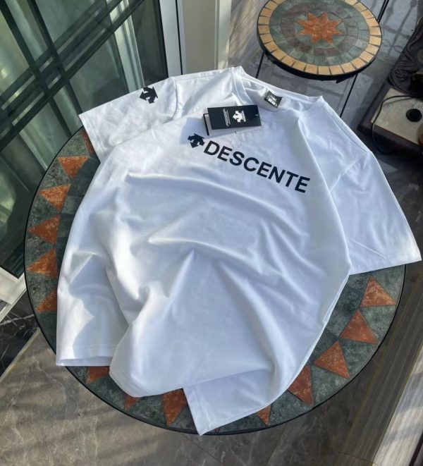 Luxury Descente Short Sleeves Black Cotton Retro Collection