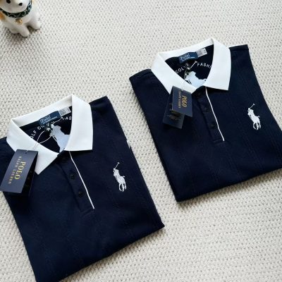 Best Selling Ralph Lauren Short-Sleeved Blue Cotton Casual Style