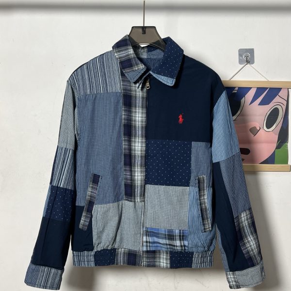 Premium Ralph Lauren Coat Multicolor Canvas Patchwork Style