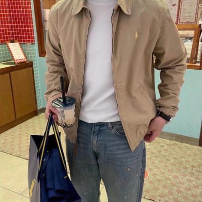 Premium Quality Ralph Lauren Coat Khaki Cotton Classic Luxury
