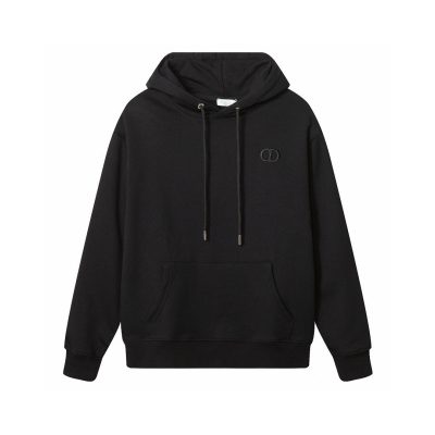 Premium Dior Hoodie Black Cotton Logo Style