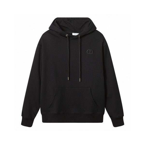 Premium Dior Hoodie Black Cotton Logo Style