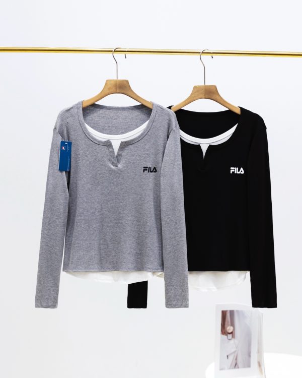 High Quality Fila Long Sleeves Black Breathable Style