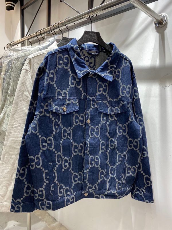 Premium Quality Gucci Coat Ivory Denim Jacquard Style