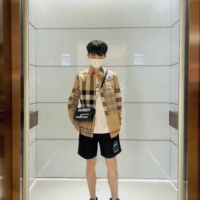 Luxury Burberry Long Sleeves Cotton Patchwork Collection