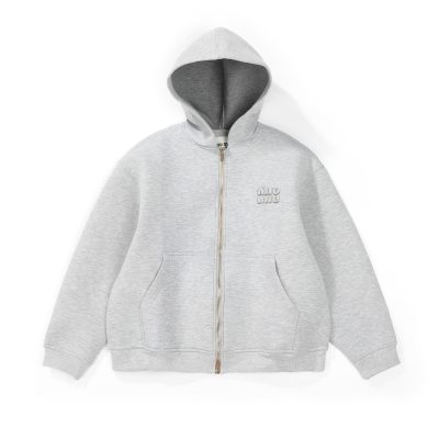 Luxury Prada Jackets Gray Cotton Logo Collection