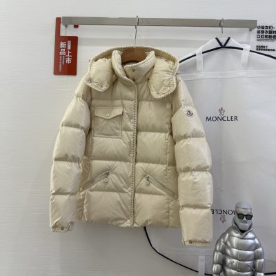 High Quality Moncler Long Sleeves Red Leather Luxury