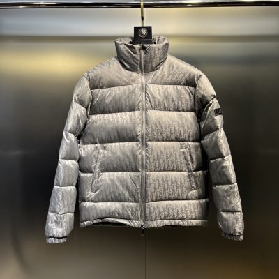 High Quality Dior Jackets Grey Satin Jacquard Style