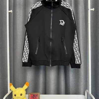Best Selling Dior Coat Black Cotton Logo Style