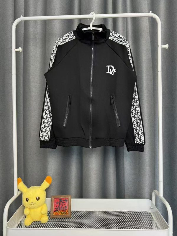 Best Selling Dior Coat Black Cotton Logo Style