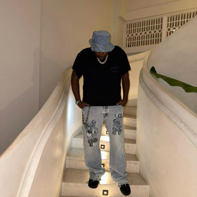 Premium Champion T-Shirt Gold Denim Distressed Collection