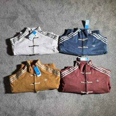 Luxury Adidas Coats Navy Suede Striped Collection
