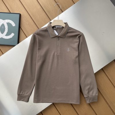 High Quality Brunello Cucinelli Long Sleeves Black Cotton Jacquard Style