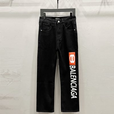 Premium Balenciaga Jeans Black Print Style