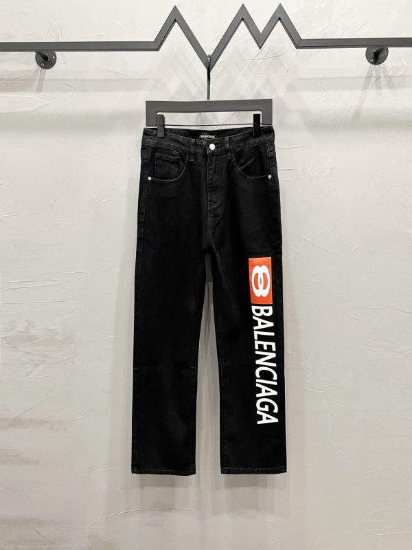Premium Balenciaga Jeans Black Print Style