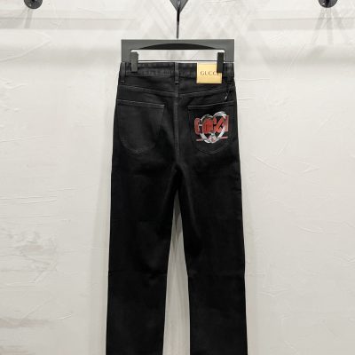 Luxury Gucci Jeans Black Print Style