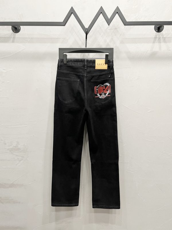 Luxury Gucci Jeans Black Print Style