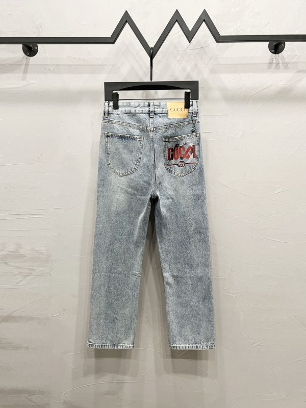 Premium Quality Gucci Jeans Blue Print Style