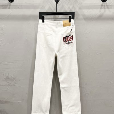 Premium Quality Gucci Jeans White Print Collection