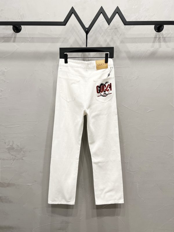Premium Quality Gucci Jeans White Print Collection