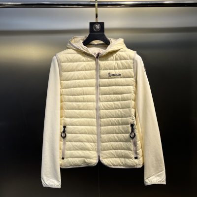 Best Selling Moncler Long Sleeves White Knit Patchwork Collection
