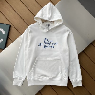 High Quality Dior Hoodie Black Embroidered Luxury
