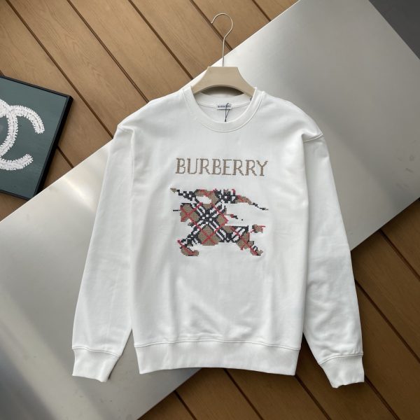 High Quality Burberry Sweatshirts Black Embroidered Style