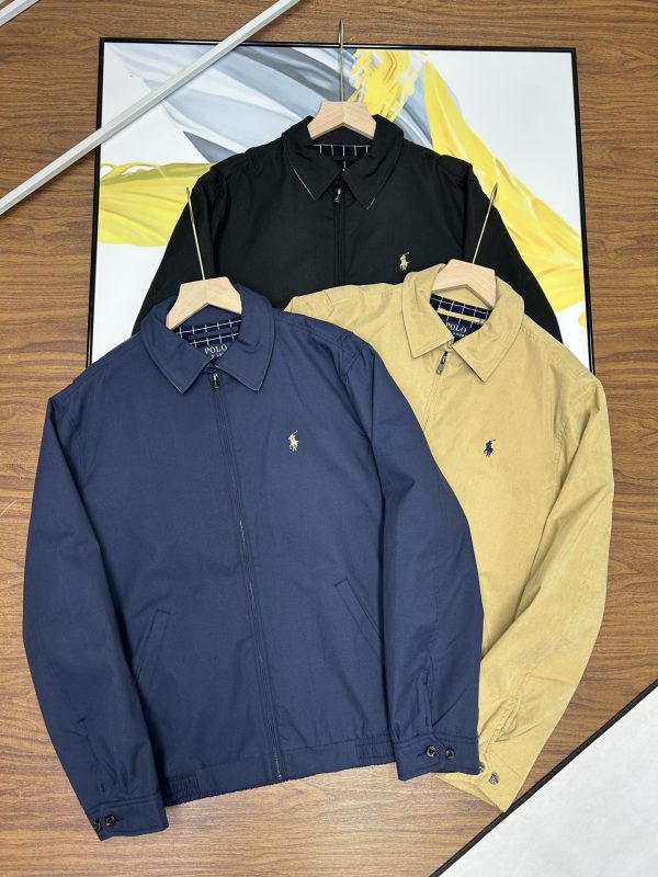 High Quality Ralph Lauren Coat Navy Cotton Classic Style