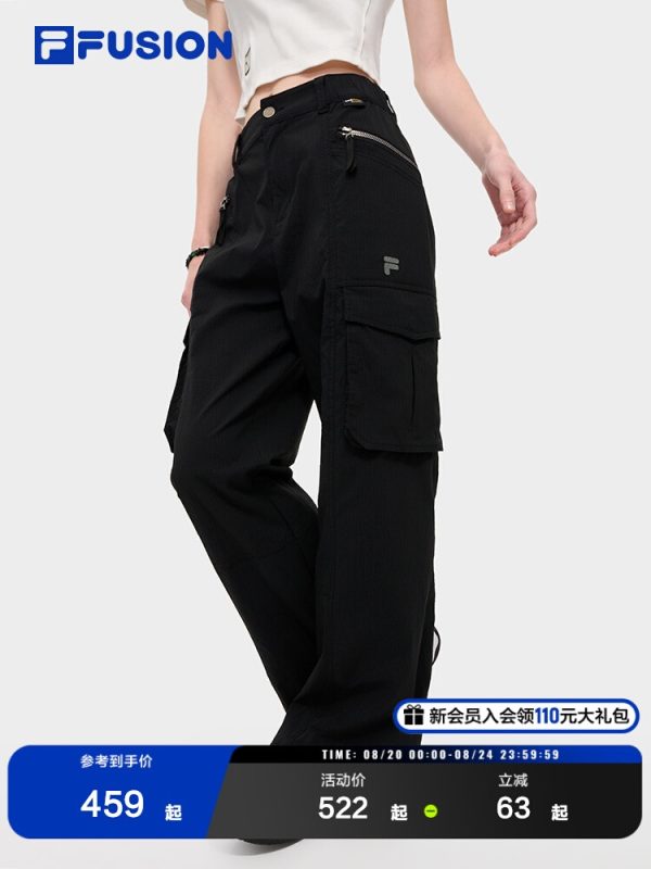 Best Selling Fila Trousers Black Embroidery Collection