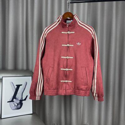 High Quality Adidas Coats Red Suede Logo Collection