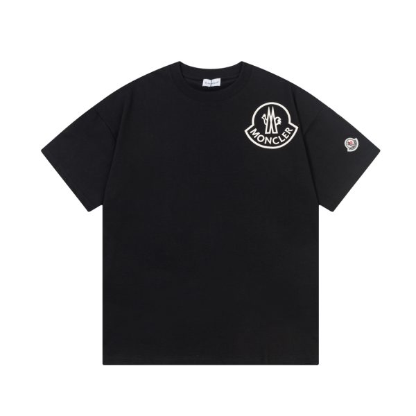 Best Selling Moncler Short Sleeves Black Cotton Print Collection