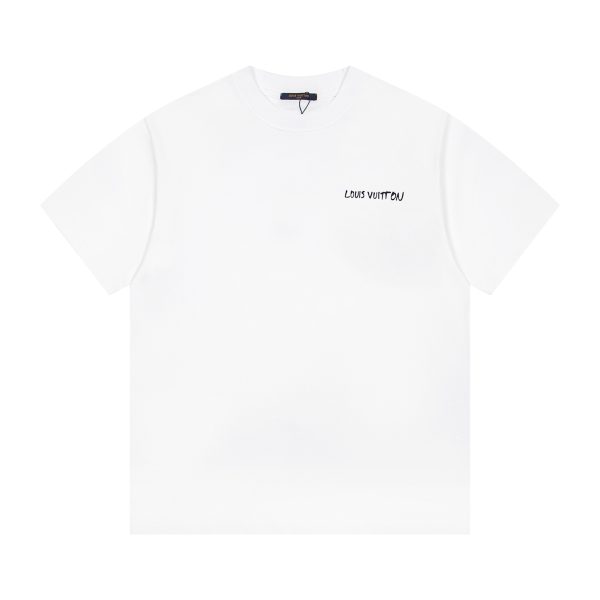 Premium Quality Louis Vuitton Short Sleeves Black Cotton Print Luxury