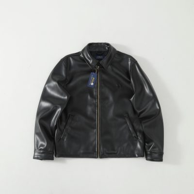 Premium Ralph Lauren Long Sleeves Black Leather Solid Luxury