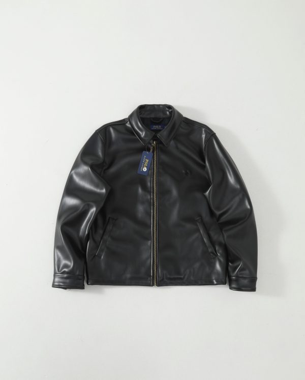 Premium Ralph Lauren Long Sleeves Black Leather Solid Luxury