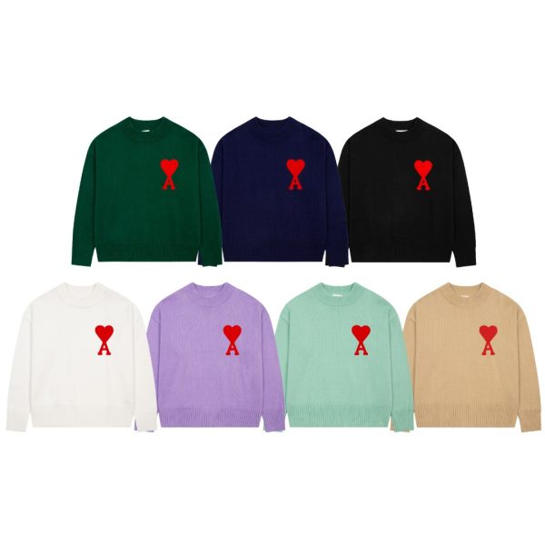 Best Selling Ami Sweater White Cotton Solid Style