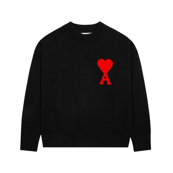 Luxury Ami Sweater White Cotton Classic Style