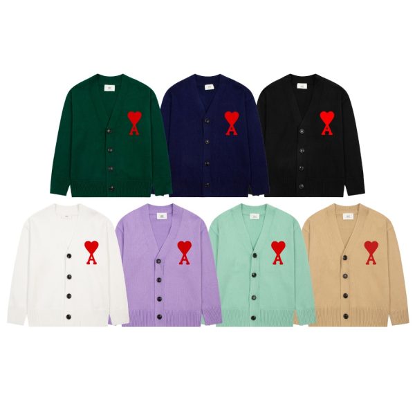 High Quality Ami Sweater White Cotton Solid Style