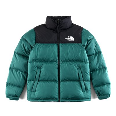 Premium The North Face Down Jacket Green Nylon Embroidery Style
