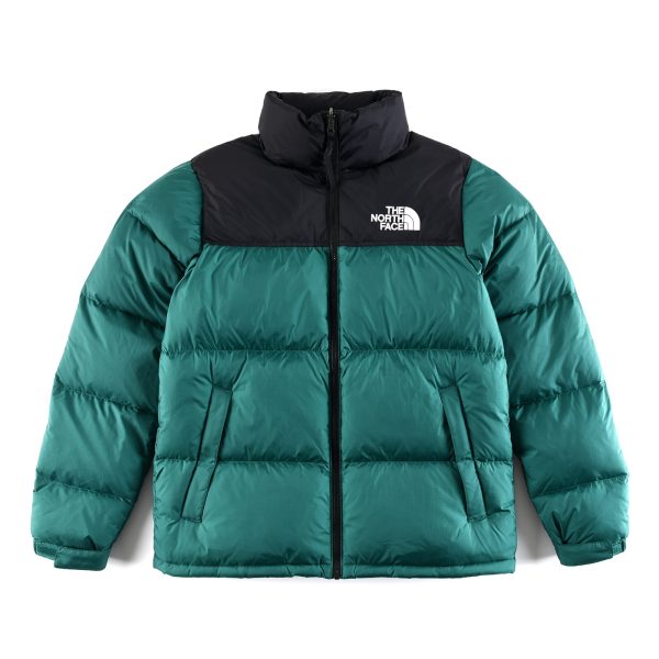 Premium The North Face Down Jacket Green Nylon Embroidery Style