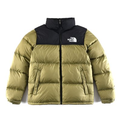 Premium The North Face Down Jacket Green Nylon Embroidery Luxury