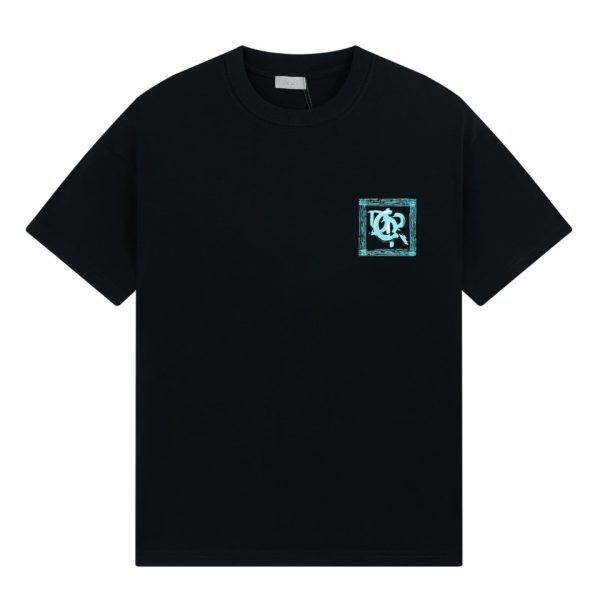 Luxury Dior Short-Sleeved T-Shirts Black Cotton Breathable Luxury