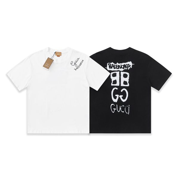 Best Selling Gucci Short Sleeves Black Cotton Print Luxury