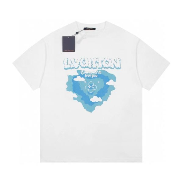 Best Selling Louis Vuitton Short Sleeves Blue Suede Casual Luxury
