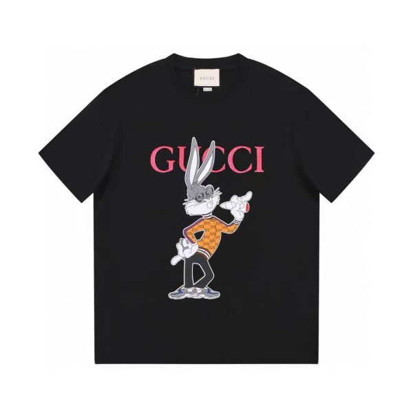 Premium Gucci Short Sleeves Black Cotton Luxury