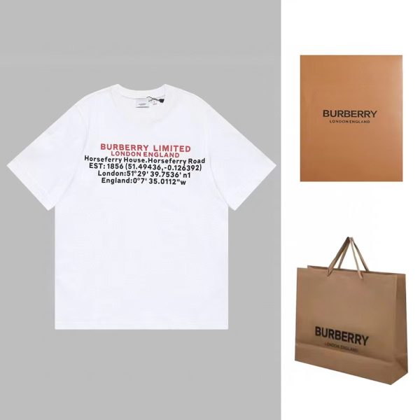 Best Selling Burberry Short Sleeves White Cotton Washed Style