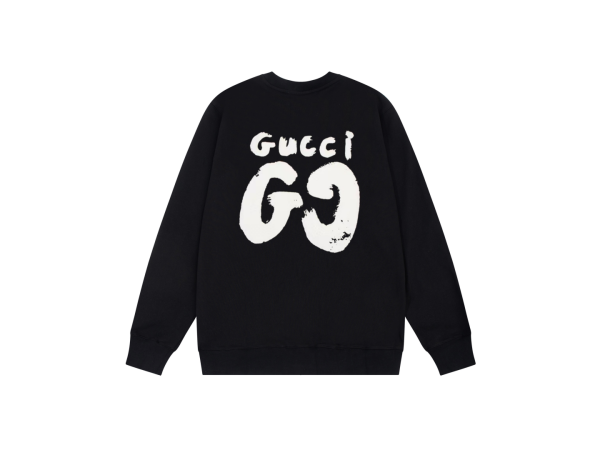 Luxury Gucci Sweatshirts Black Print Style